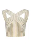 BALMAIN KNITTED VISCOSA-BLEND TOP