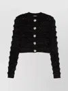 Balmain Knitwear Cardigan Tweed Texture In Black