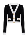 Balmain Contrast-border Ribbed Knit Cardigan