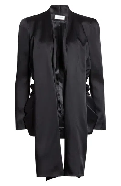 Balmain Knotted Crepe Satin Jacket In 0pa Black