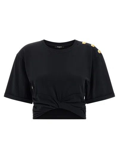 BALMAIN BALMAIN KNOTTED CROP T SHIRT