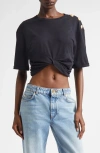 Balmain Knotted Crop Top In Multi