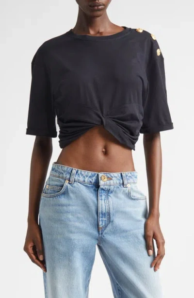 Balmain Knotted Crop Top In Multi