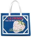 Balmain La Fraise Tote Bag In Smk - Smk Bleu Nuitblanc Optiquemulticolore