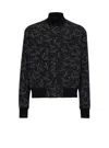 Balmain Label Bomber Jacket In Black