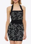 Balmain Top With Metal Open Back Slider In Black