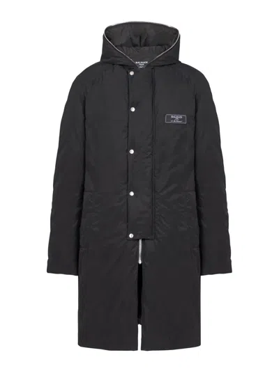 BALMAIN LABEL LONG DOWN JACKET