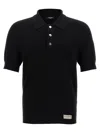 Balmain Short-sleeve Merino Polo Shirt In Black