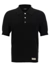 Balmain Short-sleeve Merino Polo Shirt In Black