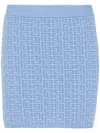 Balmain Pb Monogram Jacquard Mini Skirt In Blue