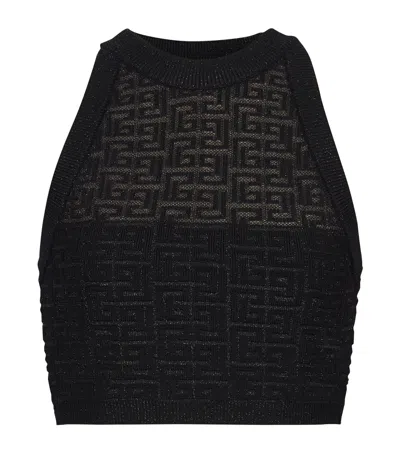 BALMAIN KNITTED LABYRINTH CROP TOP