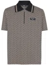 Balmain Men Labyrinth Polo Shirt With Jacquard Effect In Black