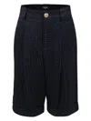 Balmain Belt-loop Shorts In Blue