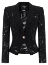 Balmain Women Lace Blazer In Black