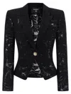 Balmain Women Lace Blazer In Black