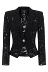 Balmain Women Lace Blazer In Black