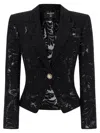 Balmain Women Lace Blazer In Black