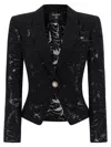 Balmain Lace Blazer In Black