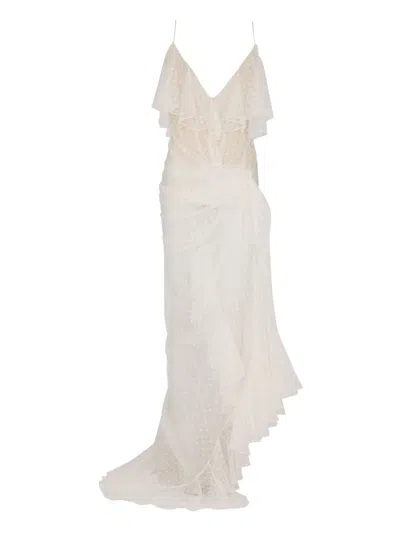 Balmain Lace-panel Maxi Dress