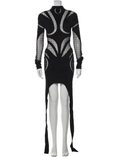 Pre-owned Balmain Lace Pattern Mini Dress In Black