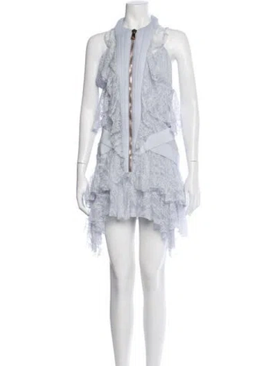 Pre-owned Balmain Lace Pattern Mini Dress In Multi