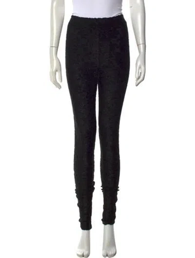 Pre-owned Balmain Lace Pattern Skinny Leg Pants W/ Tags In Black