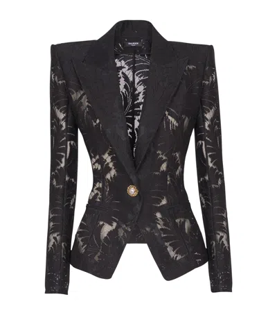 Balmain Lace Single-button Blazer