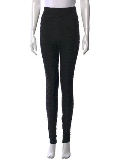 Pre-owned Balmain Lace Skinny Leg Pants In Black