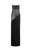 Balmain Lace-trimmed Silk-blend Crepe Maxi Dress