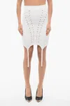 Balmain Lace-up Design Knitted Miniskirt In White