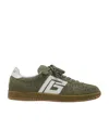 Balmain Lace-up Low-cut Casual Shoes In Green