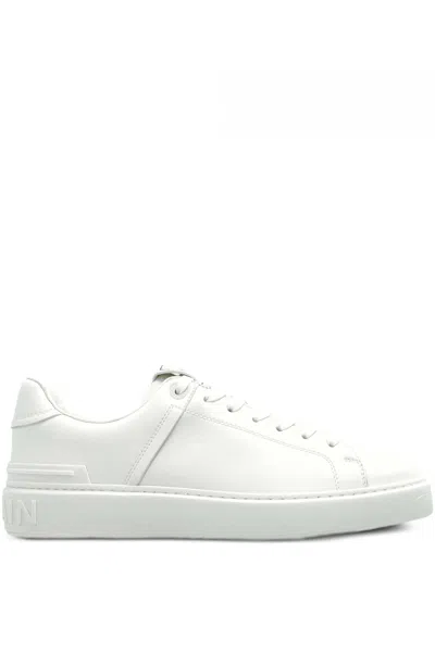 Balmain Lace-up Sneakers In White