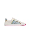 Balmain B-court Panelled Leather Sneakers In White