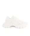 Balmain B-east Leather And Mesh Sneakers In White