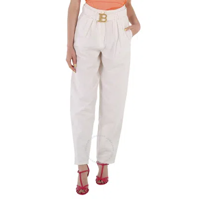 Balmain Ladies Boyfriend Cut Jeans In White