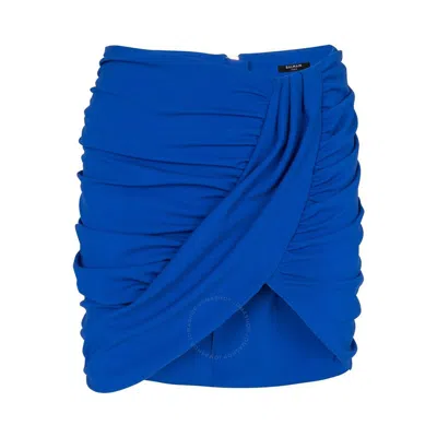 BALMAIN BALMAIN LADIES DRAPED RUCHED MINI SKIRT