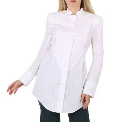 Balmain Ladies Long Cotton Shirt In White