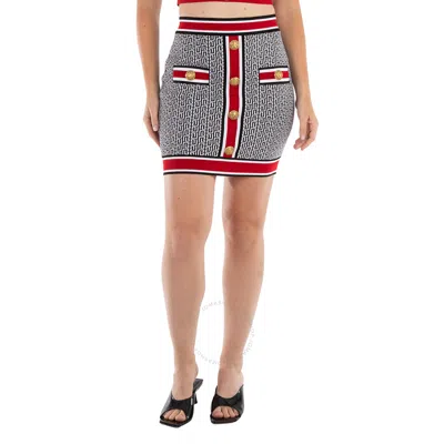 BALMAIN BALMAIN MONOGRAM KNITTED MINISKIRT