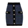 Balmain Striped Button-fastening Skirt