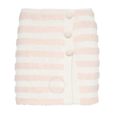 BALMAIN BALMAIN LADIES STRIPED KNITTED BUTTON-UP SKIRT
