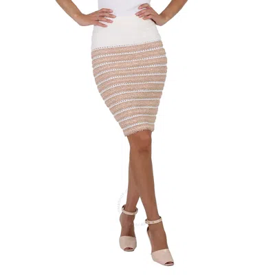 BALMAIN BALMAIN TWO-TONE TWEED MIDI SKIRT