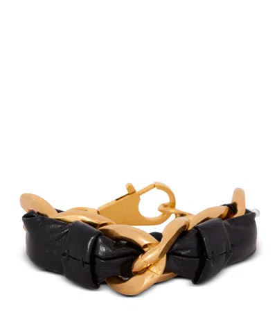 Balmain Lambskin And Chain 1945 Bracelet In Black