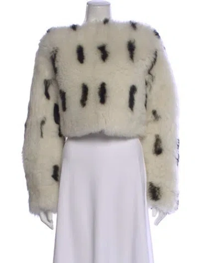 Pre-owned Balmain Lambskin Animal Print Top In Neutral