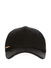 Balmain Lambskin Baseball Cap In Black