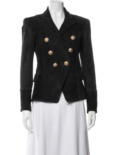 Pre-owned Balmain Lambskin Blazer In Black