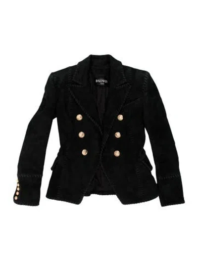 Pre-owned Balmain Lambskin Blazer In Black