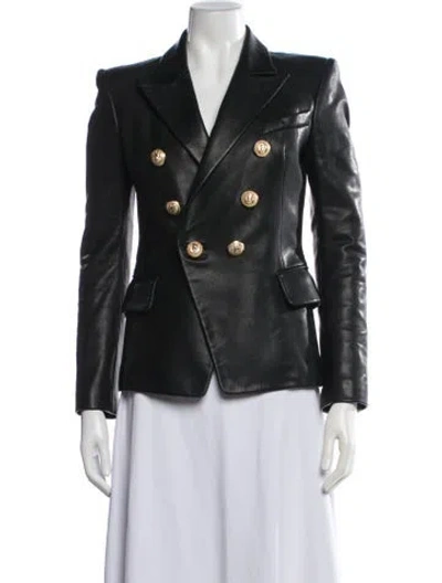 Pre-owned Balmain Lambskin Blazer In Black