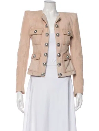 Pre-owned Balmain Lambskin Blazer In Neutral