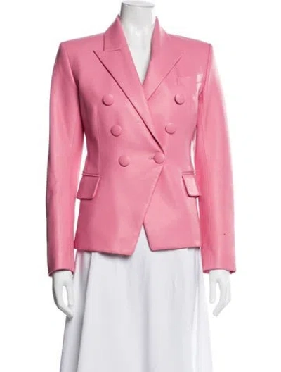 Pre-owned Balmain Lambskin Blazer In Pink