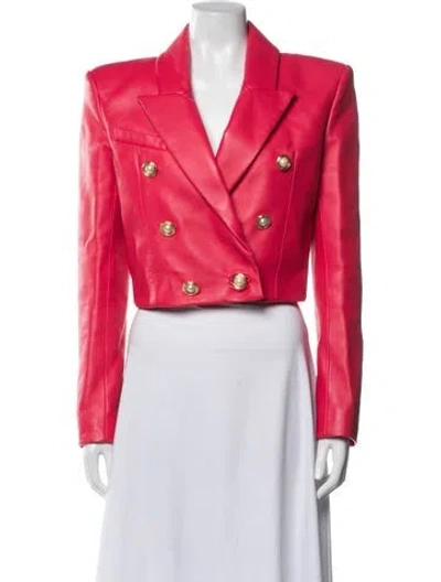 Pre-owned Balmain Lambskin Blazer In Red